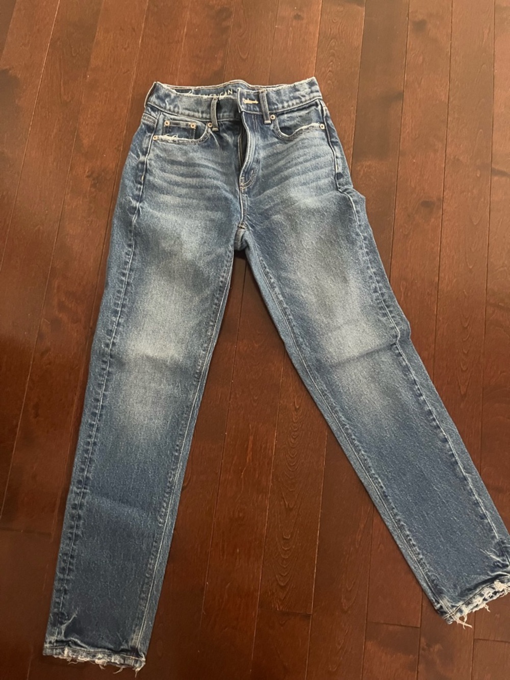 American Eagle Outfitters Men's Faded Blue Slim Straight Jeans